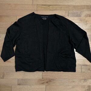 Majestic Filatures Cropped Cardigan Black - XS - cotton and linen